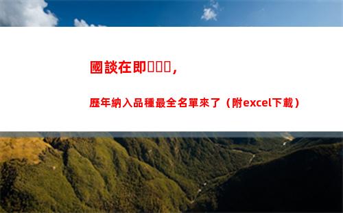 國談在即，歷年納入品種最全名單來了（附excel下載）
